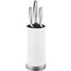 Relaxdays Portacoltelli Rotondo, Ceppo Vuoto per Coltelli, Blocco con Setole Estraibili, Misure HxD: 22 x 11 cm, Bianco