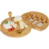 Relaxdays Tagliere per Aperitivo in bambù, Vassoio da Portata per Formaggi e Salumi, H x D: 4 x 33 cm, Color Legno