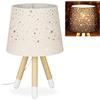 Relaxdays Lampada da Tavolo, Bambini e Bambine, Attacco E14, Paralume Rotondo, Altezza 40 cm, Abatjour, Rosa