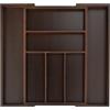 Relaxdays Portaposate da Cassetto, Estraibile Larghezza Var., da 5 a 7 Scomparti in Bambù HLP: 5x48x46 cm, Marrone Scuro
