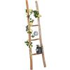 Relaxdays Scala Decorativa, Legno di Castagno, 4 Traverse, Fatta a Mano, Portasciugamani, Appendiabiti, 150 cm, Naturale