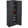 Relaxdays Scarpiera Salvaspazio, 10 Ripiani, 30 Scarpe, Rivestimento Tessuto, Anta Magnetica 168x61x31,5 cm, Antracite