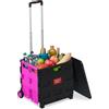 Relaxdays Carrello per la Spesa Pieghevole, 50 L e 35 kg Max. con Manico Telescopico, Trolley Portaspesa, Rosa Nero