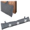 Relaxdays Paraspifferi, Parafreddo per Finestra e Porta, Salsicciotto Riempito di Sabbia, 76 cm, Design Stelle, Grigio