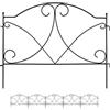Relaxdays Recinzione per Aiuole, Set 6 Pannelli per Cortile e Giardino, Bordure Vintage, Ferro, H x L: 43 x 55 cm, Nero