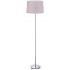 Relaxdays Lampada da Terra con Paralume, Stelo Cromato, Attacco E27, Ø 40 cm, Piantana da Pavimento, 148,5 cm, Rosa