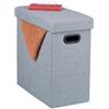 Relaxdays Pouf Contenitore per Sedersi, Coperchio Imbottito, HxLxP: 49 x 48,5 x 27 cm, Poggiapiedi a Cubo, Grigio