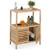 Relaxdays Mobile Salvaspazio per Bagno e Cucina, Scaffale in Legno Noce, 2 Ripiani, Vano con Ante, HLP 86x67,5x35,5 cm