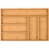 Relaxdays Portaposate da Cassetto, 6 Scomparti, in bambù, HLP 5x44,5x30 cm, Divisore per Posate Cucina, Marrone Naturale