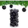 Relaxdays Palline di Natale, Set da 30 Palle Albero, Addobbi Natalizi, Sfere D: 6 cm, in Plastica Infrangibile, Nero