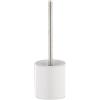 Relaxdays Set di Scopino e Portascopino in Ceramica, per Bagno e WC, Testa Sostituibile, H x D 38,5 x 12,5 cm, Bianco