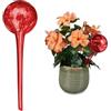 Relaxdays Set da 2 Sfere per Irrigazione, Dosatori di Piante, Irrigatori per Ufficio, Vacanza, Ø 9 cm, Vetro, Rosso