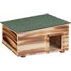 Relaxdays Casetta per Ricci in Legno, Rifugio da Giardino, 2 Scomparti, 21,5x40x40 cm, Tana Contro Predatori, Marrone