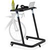 Relaxdays Tavolino Serviletto per Bicicletta, Altezza 88-125 cm, Tavolo Multiuso Porta Pc e Notebook, con Ruote, Nero
