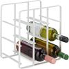 Relaxdays Cantinetta per 9 Bottiglie, Scaffale Portabottiglie in Ferro Verniciato a Polvere, 30 x 27,5 x 20 cm, Bianco