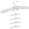 Relaxdays Grucce Appendiabiti in Raso, in Set da 5, Imbottite, Gancio Girevole a 360°, Fiocco Decorativo, 38 cm, Bianche