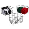 Relaxdays Cestini in Metallo Portaoggetti, Set 3 Ceste Rettangolari, Contenitori, 15,5 x 28 x 20 cm, Decorativo, nero