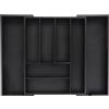 Relaxdays Portaposate da Cassetto Allungabile, 6,5 x 35-58 x 43,5 cm, 6-8 Scomparti, Organizer per Posate, Bambù, Nero