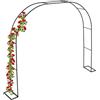 Relaxdays Arco per Rose Rampicanti da Giardino, Sostegno per Piante, HLP: 210x280x40 cm, Supporto Edera, Acciaio, Nero