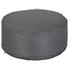 Relaxdays Sgabello gonfiabile, pouf da esterno per campeggio e giardino, sgabello rotondo, pouf, AxP: 26 x 56 cm, grigio scuro, 1 pezzo