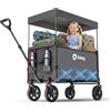 Sekey XXL Carrello Spiaggia con Tetto 150L 150KG, Carrello Pieghevole per Bambini, Carrelli Pieghevole con Ruote con Protezione Solare per Spiaggia Campeggio SE 4018, Grigio