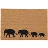 Relaxdays Zerbino in Fibra di Cocco, 60x40cm, Tappetino Antiscivolo, Ingresso Esterno e Interno, Elefanti, Naturale Nero