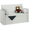 Relaxdays 10022872_550 Panca con Schienale Reclinabile, Cuscini, Pouf Contenitore per Ingresso, Corridoio, 75x115x47cm, Crema