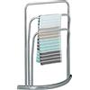 Relaxdays Porta Asciugamani da Terra CURVY, 3 Aste, Portasciugamani, Metallo, HLP: 85x66x20 cm, Portasalviette, Argento