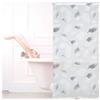 Relaxdays Tenda da Doccia, 80x240, Design a Foglie, Rullo Flessibile, Vasca da Bagno, Soffitto & Finestra, Nero-Bianco