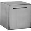 Relaxdays Salvadanaio da Rompere per Adulti, Box in Acciaio Inox Non Apribile, 15x15x15 cm, Banconote e Monete, Argento
