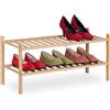 Relaxdays Scarpiera Ingresso, 2 Ripiani per 6 Paia di Scarpe, Portascarpe Salvaspazio, 32 x 68,5 x 28 cm Naturale