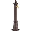 Relaxdays Fontana da Giardino in Stile Antico, Fontanella a Colonna con Rubinetto Acqua, HLP: 80x18x20,5 cm, Marrone
