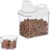 Relaxdays Contenitore Ermetico con Misurino, 1,1 L, Porta Crocchette Cani e Gatti, Riso, Cereali, Detersivo, Trasparente