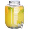 Relaxdays Dispenser per Bevande 5 l, Vetro, alla Spina, con Rubinetto, Contenitore dal Desing Vintage, Trasparente