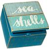 Primitives by Kathy 34483 - Scatola porta gioielli con cerniera, 10,2 x 10,2 x 7 cm, conchiglie marine