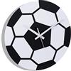 Relaxdays Orologio da Parete, Ø 30 cm, Senza Numeri, Pallone Calcio, Camera da Letto di Ragazzi e Ragazze, Nero Bianco