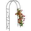 Relaxdays Arco per Rampicanti da Giardino, Sostegno in Ferro per Rose, 227x114x37 cm, Supporto Piante in Crescita, Nero