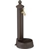 Relaxdays Fontana da Giardino in Stile Antico, Fontanella a Colonna con Rubinetto e Vaschetta, HLP: 65x25x30 cm, Marrone