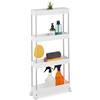 Relaxdays Mobile Salvaspazio, Scaffale su Ruote con 4 Ripiani, Carrello per Bagno e Cucina, 88 x 41,5 x 14,5 cm, Bianco