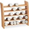 Relaxdays Portaspezie in bambù, Organizer per Spezie con 5 Ripiani, HLP: 36x40,5x16 cm, Espositore Spice Rack, Naturale