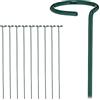 Relaxdays Bastoncini per Piante in Metallo, Set da 10 Ausili per Rampicanti, Supporti Piantine, L: 80 cm, Verde Scuro, Acciaio