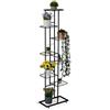 Relaxdays Scaffale Portapiante, 8 Ripiani in Metallo, Scala Portafiori, Supporto 9 Vasi di Piante, 142x45x22 cm, Nero