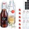 Relaxdays Set da 6 Bottigliette in Vetro per Olio e Aceto, Liquori, Bottiglie 250 ml, con Tappo Ermetico, Trasparente