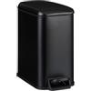 Relaxdays Pattumiera Bagno a Pedale 5 L, Cestino Secchio Interno Rimovibile e Coperchio Ammortizzato, Ferro Opaco, Nero