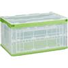 Relaxdays Cassetta Pieghevole, Stabile, da Lavoro, Plastica Resistente, 60L, HLP 31,5x59,5x39,5 cm, Verde
