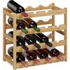 Relaxdays Cantinetta, Scaffale per 16 Bottiglie, Disposizione in Orizzontale, in bambù, HLP 42,5 x 45 x 23,5 cm, Marrone