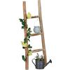 Relaxdays Scala Decorativa, Legno di Castagno, 3 Traverse, Fatta a Mano, Portasciugamani, Appendiabiti, 90 cm, Naturale