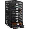 Relaxdays Cassettiera da Scrivania, 10 Cassetti, Formato DIN A4, Porta-Documenti, Box per Lettere e Corrispondenza, Nero, 55 x 27,5 x 35,5 cm