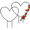 Relaxdays Supporto per Piante Rampicanti a Forma di Cuore, Set da 2 Sostegni per Rose, HLP: 32x25x0,5 cm, Metallo, Nero