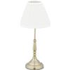 Relaxdays Lampada da Tavolo, Paralume in Stile Vintage, Salotto & Camera, Luce da Comodino, 43 x 21 cm, Bianco/Dorato